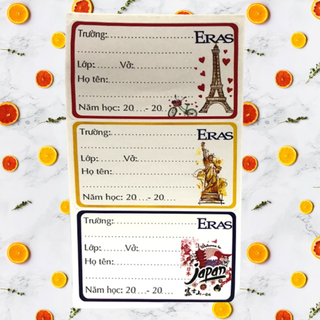 Nhãn Vở Bé Eras E581 (5 Tờ - 15 Nhãn Vở)