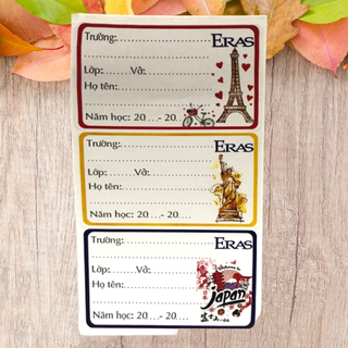 Nhãn Vở Bé Eras E581 (5 Tờ - 15 Nhãn Vở)