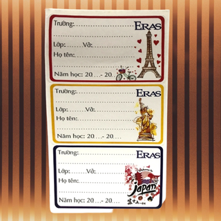 Nhãn Vở Bé Eras E581 (5 Tờ - 15 Nhãn Vở)