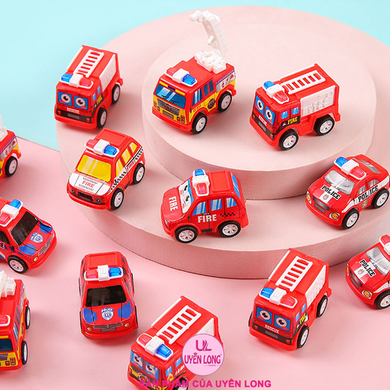 Xe Cứu Hỏa Chạy Cót Mini Đẹp Uyên Long, Dễ Thương Giúp Bé Phát Triển Thị Giác, Tay Mắt,Tương Tác Với Bố Mẹ
