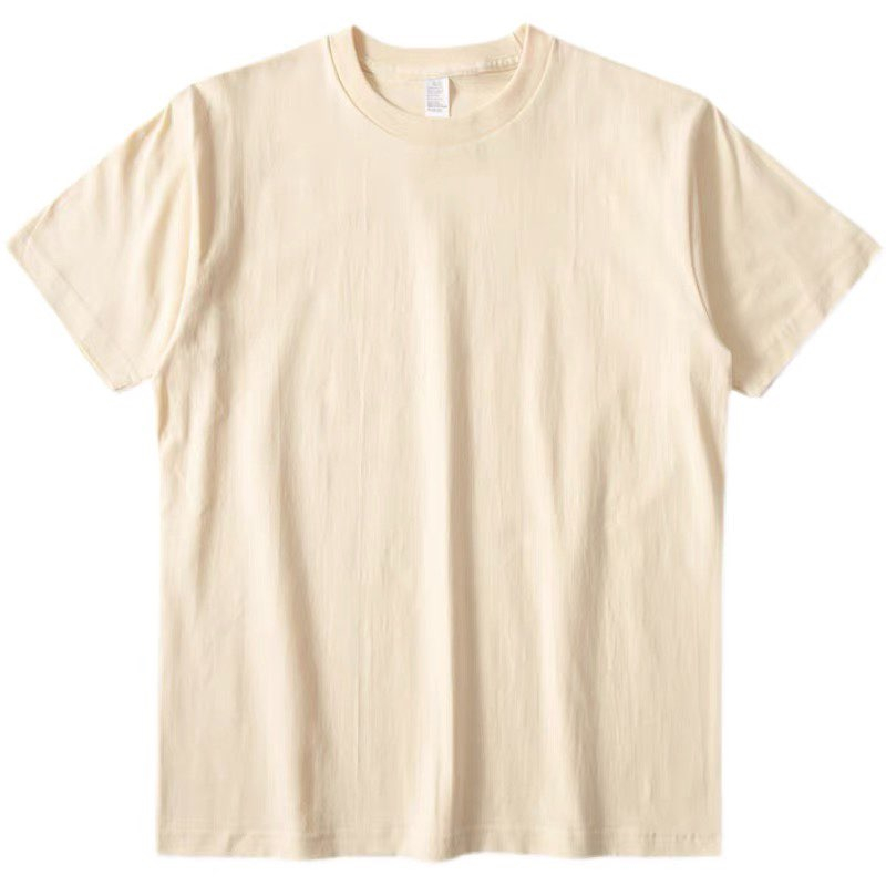 260G Áo phông 100% vải Cotton chải kĩ, loại bỏ lông thừa - Áo thun trơn định lượng 260gsm Màu Tan Unisex Mùa Hè 2022
