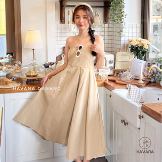 Đầm maxi cúp ngực có mút ngực lưng chun dáng dài ae629