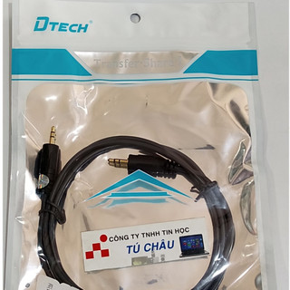 Cáp 2 đầu 3.5 ly Dtech -  Cáp dài 1.5m - 3m (Chuẩn 3.5 ly (3 điểm cực))
