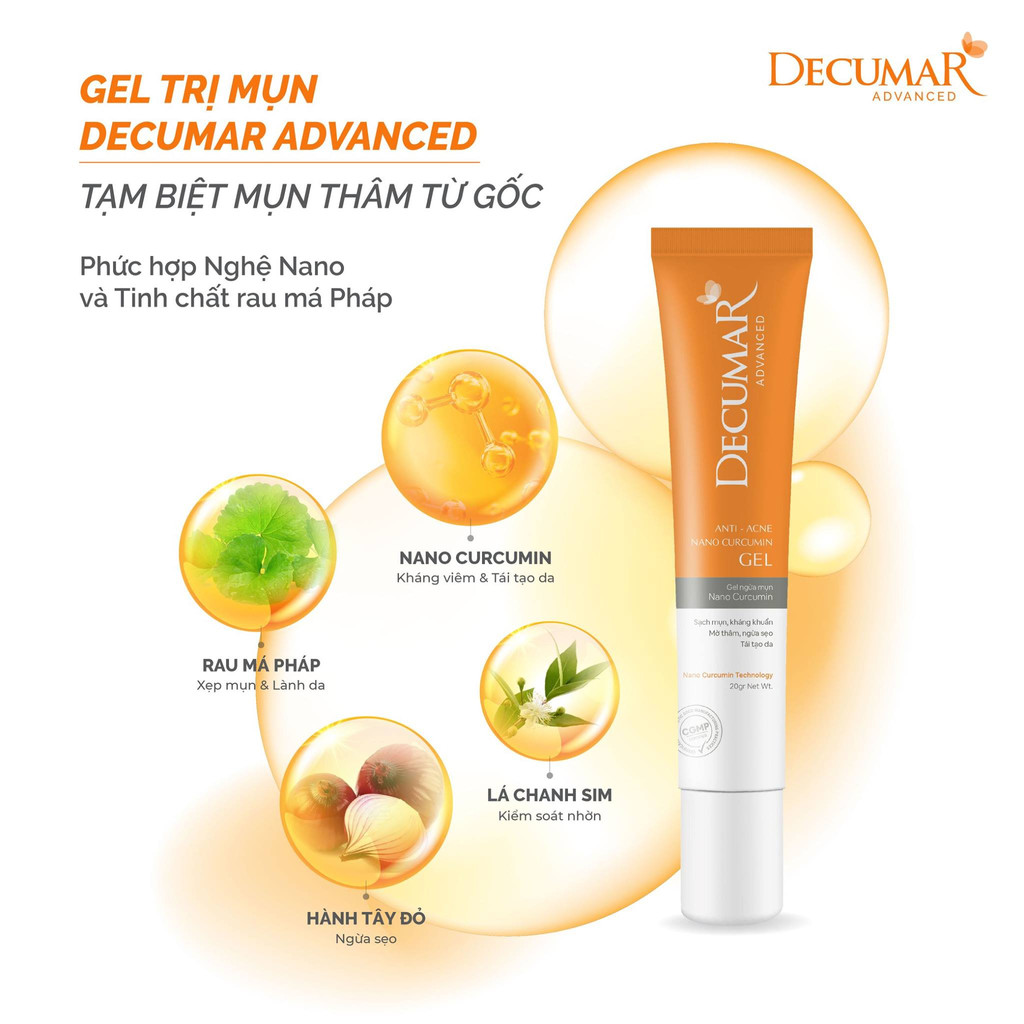 Combo ngừa mụn kiềm dầu Decumar Advanced cơ bản (1 Gel rửa mặt 50g + 1 Gel ngừa mụn 20g) - Ajaskinlab