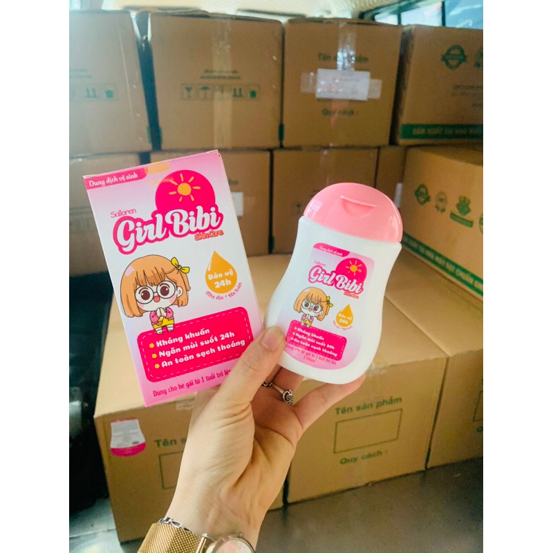 Dung dịch vệ sinh Girl Bibi chai 150ml an toàn cho bé yêu giúp kháng khuẩn,ngăn mùi suốt 24h