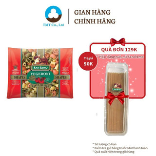 Nui rau củ vegeroni pasta shapes hiệu san remo no.120 375g