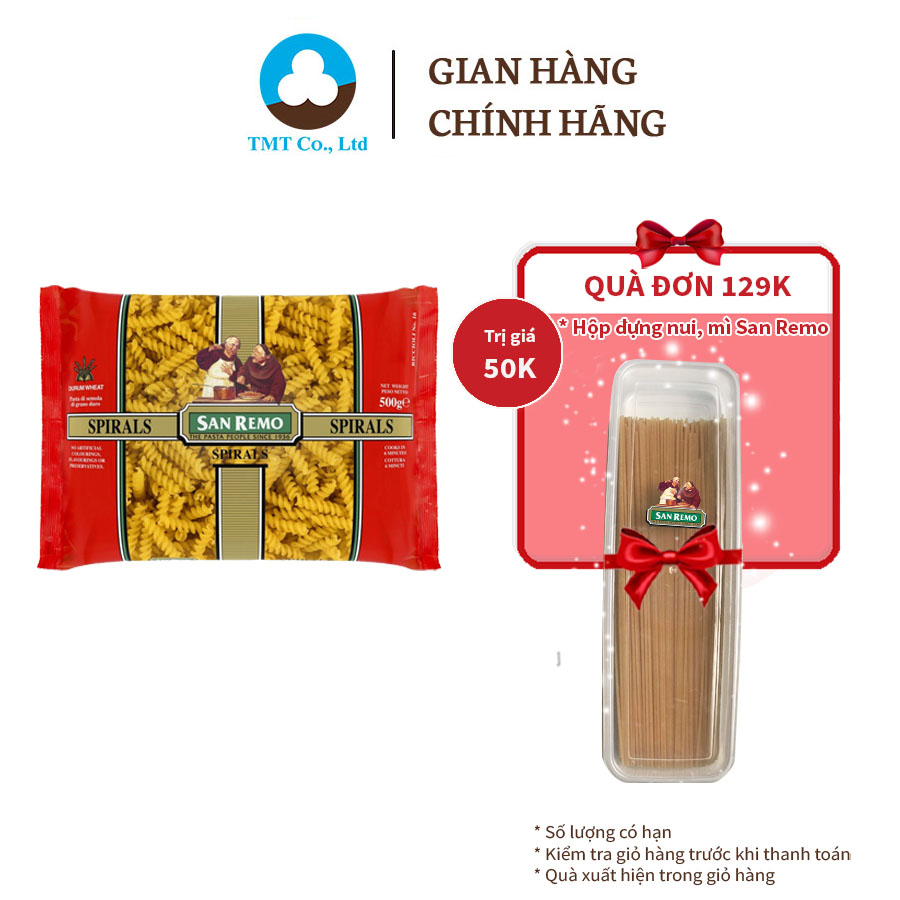 Nui xoắn Spirals thương hiệu San Remo (500G X 12) No.16