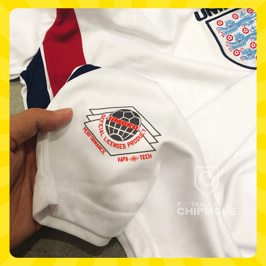 Bộ áo bóng đá thái lan Anh trắng 98 classic cap cấ[