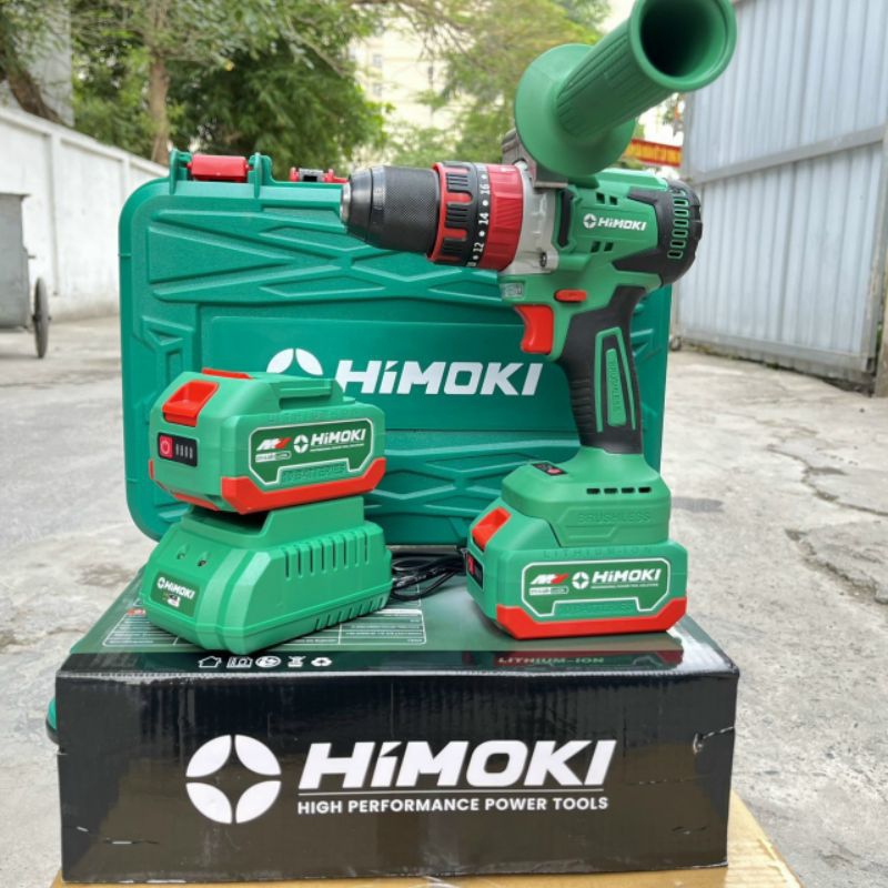 Máy khoan pin HIMOKI- 3 chức năng động cơ không than (hàng chính hãng bảo hành 6 tháng)