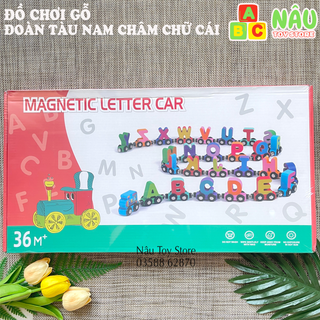Đồ chơi gỗ đoàn tàu nam châm đoàn tàu chữ cái tiếng anh đoàn tàu số đếm