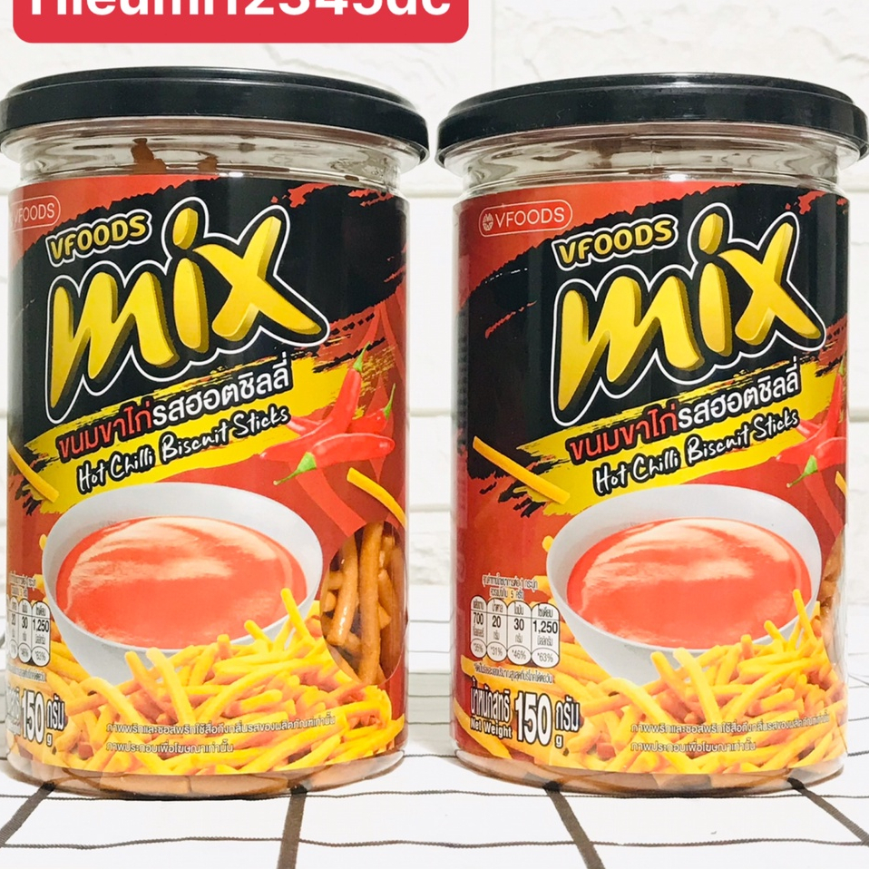 Bim bim que Mix Thái Lan hộp to đại 150g -  Que cay Mix Thái vị Cay đặc biệt.