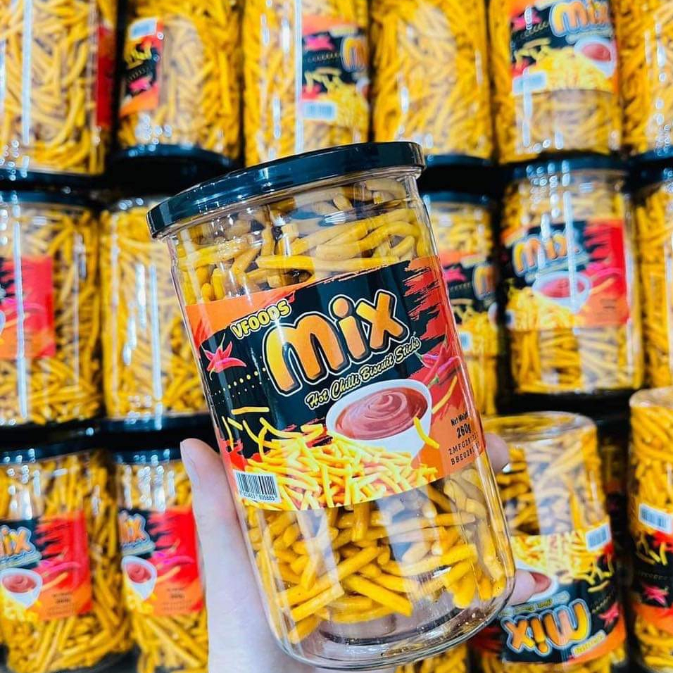 Bim bim que Mix Thái Lan hộp to đại 150g -  Que cay Mix Thái vị Cay đặc biệt.