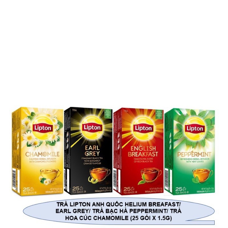 Trà Lipton Túi Lọc Hoa Cúc - Bá Tước - Anh Quốc Hộp 25 Gói