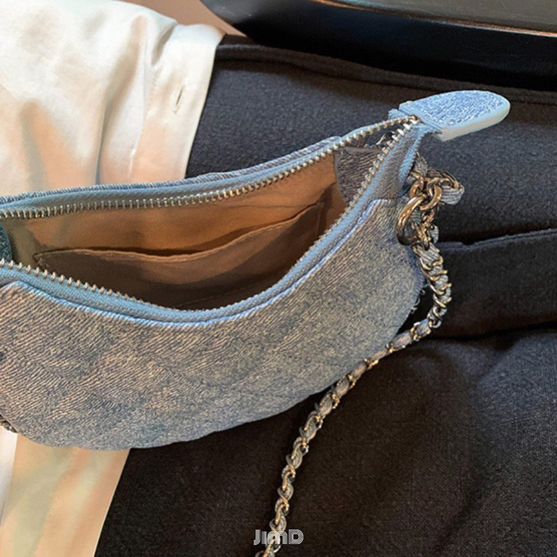 Túi xách nữ dáng cánh cung màu denim - LZ001