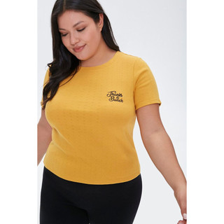 Áo thun F21 dáng croptop tay ngắn