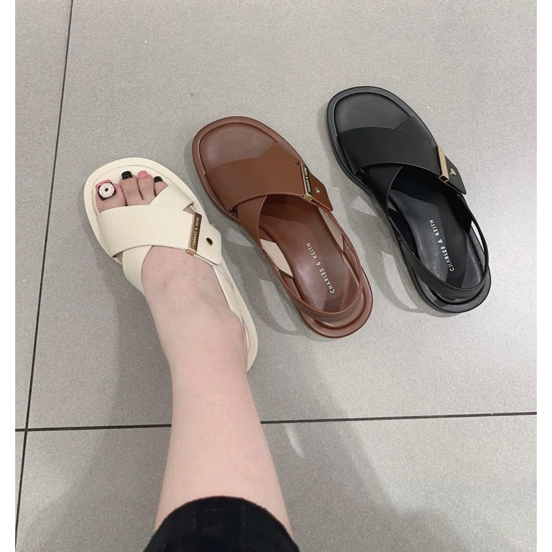 Sandal da trơn quai chéo CNK fullbox