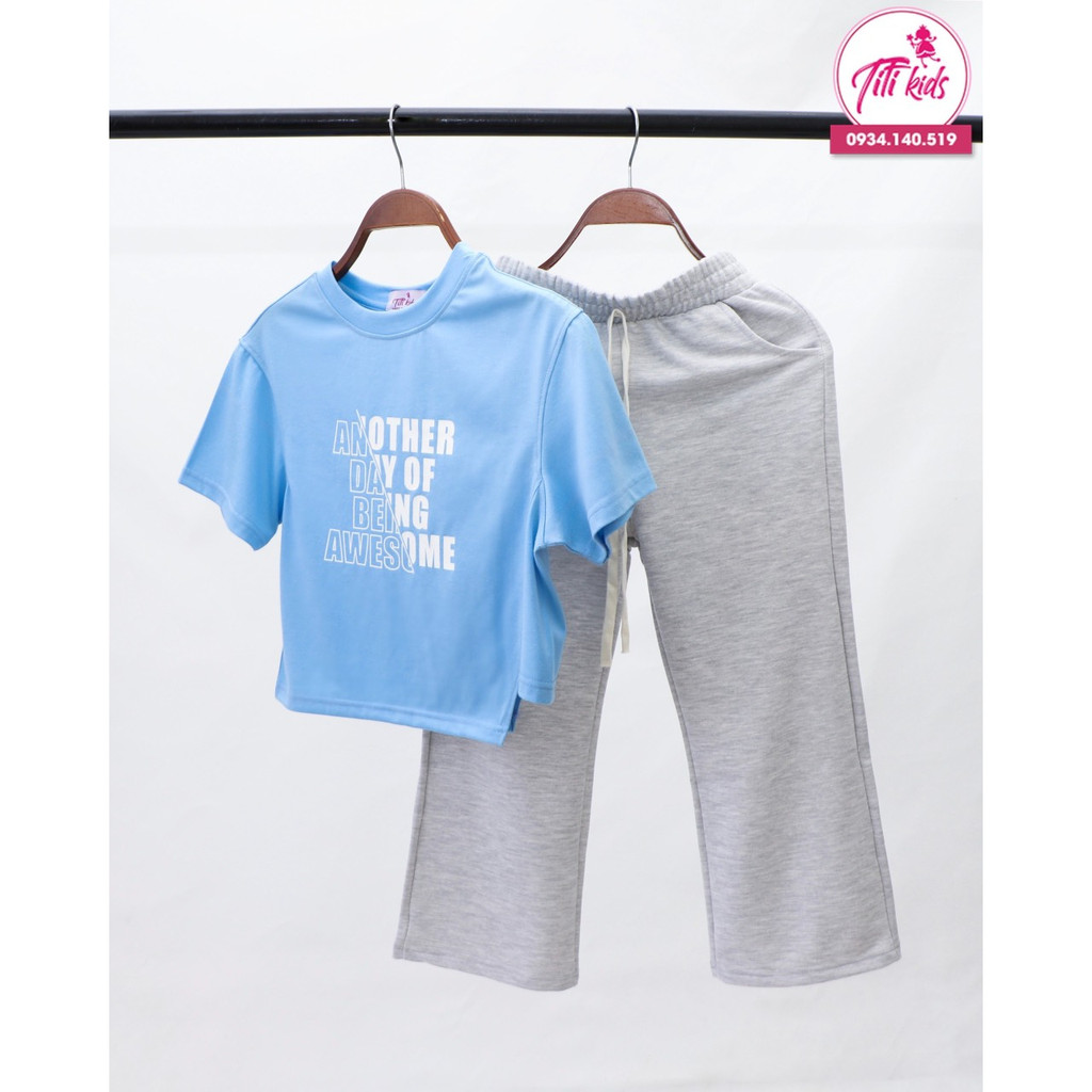Set Đồ Thể Thao Cho Bé Gái TiTiKids Bộ Thời Trang Áo Kiểu S235