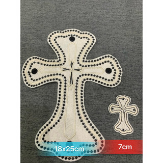 Patch vải ủi nhiệt sticker thêu logo chữ thập cao cấp