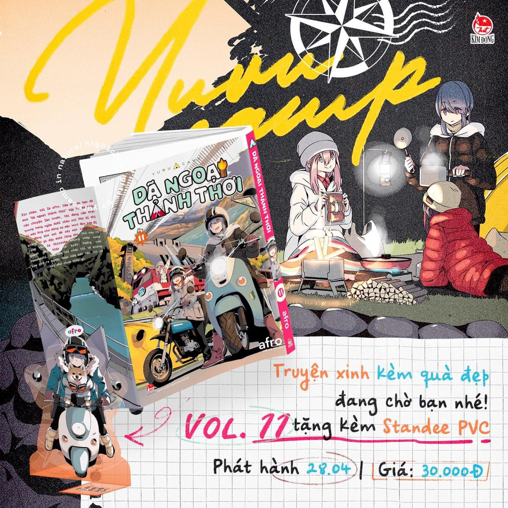 Truyện tranh - Dã ngoại thảnh thơi - Yuru Camp - Lẻ các tập - Tặng kèm Postcard, Standee