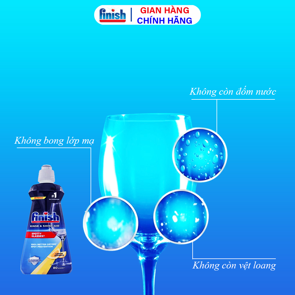 Nước Làm Bóng Chén Bát Finish Tạo Độ Sáng Bóng Làm Khô Chén Bát Nhập Khẩu Châu Âu Chính Hãng Chai 500ml