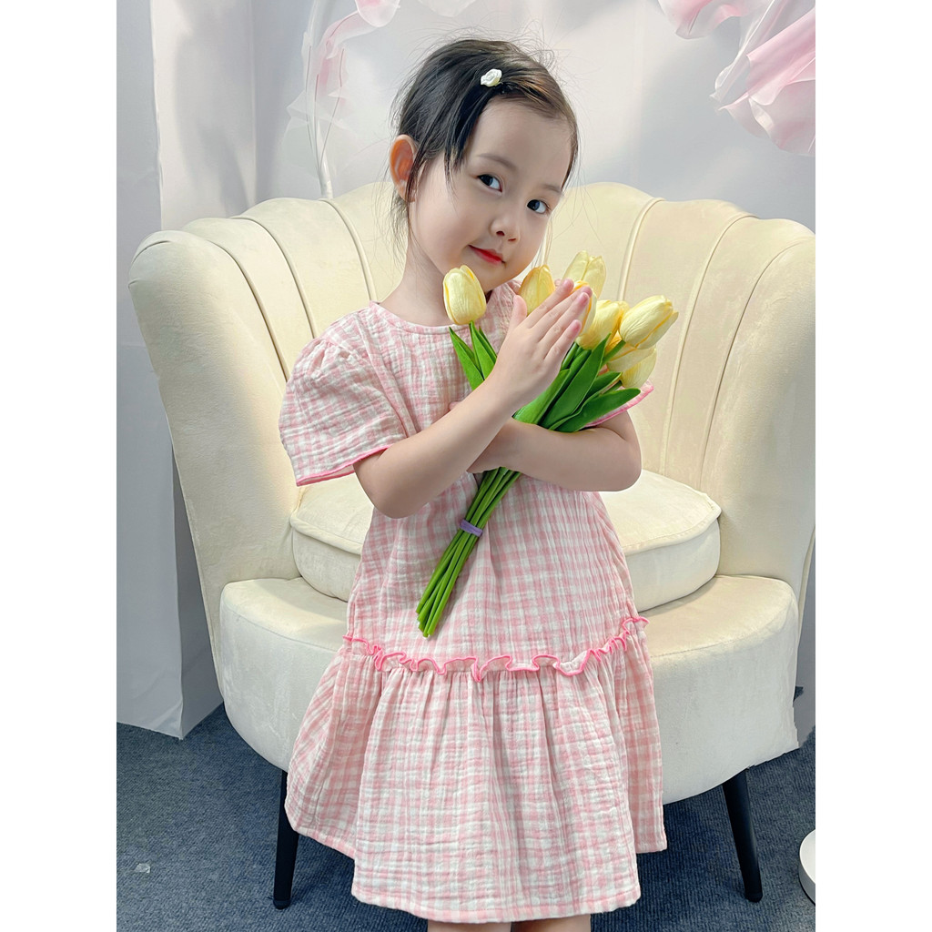 Váy Đi Học Đi Chơi Phong Cách Hàn Quốc Đáng Yêu Cho Bé Gái Từ 1-6 Tuổi - BERRY DRESS - DRM031 - SAOLA KIDS CLOTHING