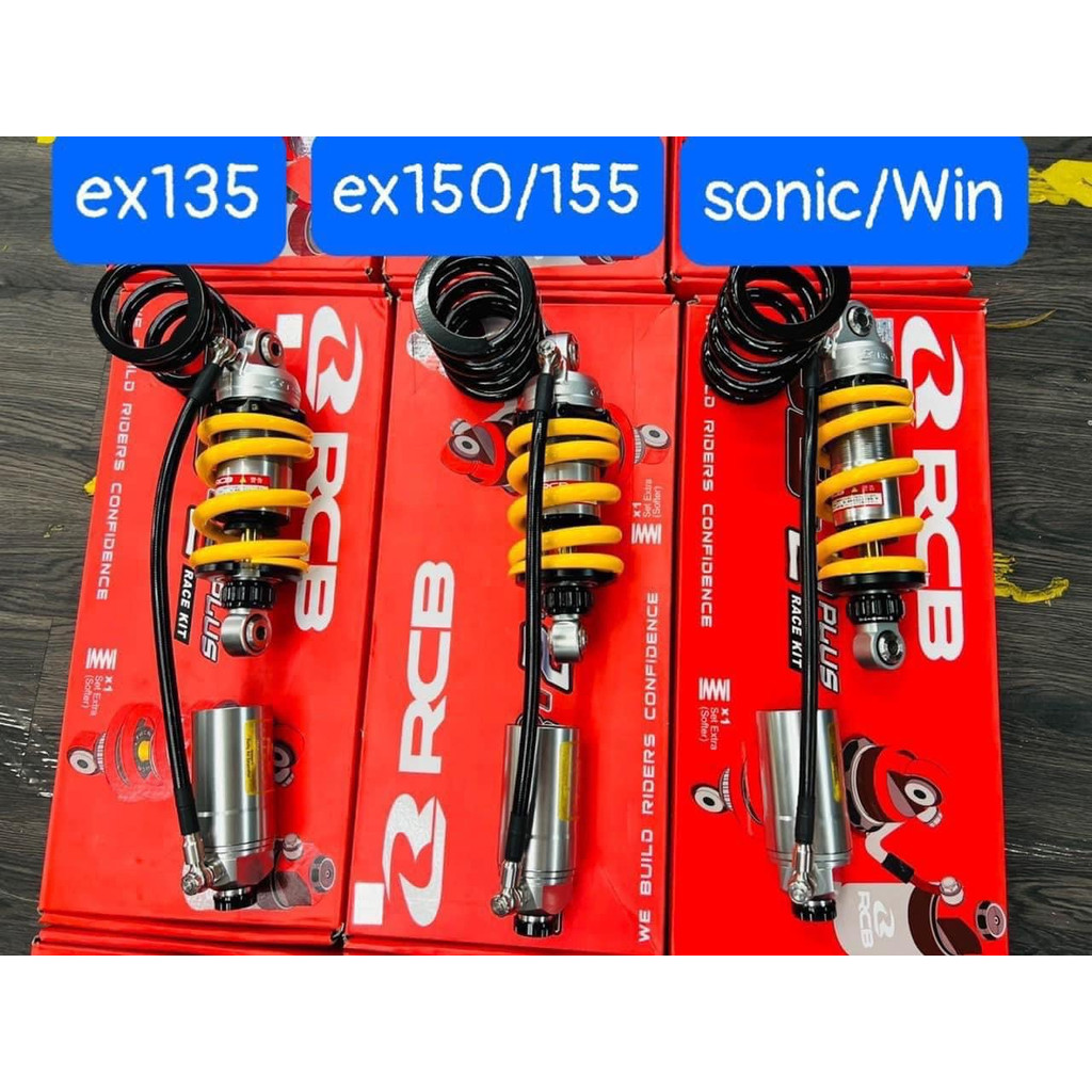 PHUỘC RCB DB2 PLUS LINE ĐEN TY VÀNG SƠN LẠI CÓ XOAY EX135/150/155 - WINNER/SONIC