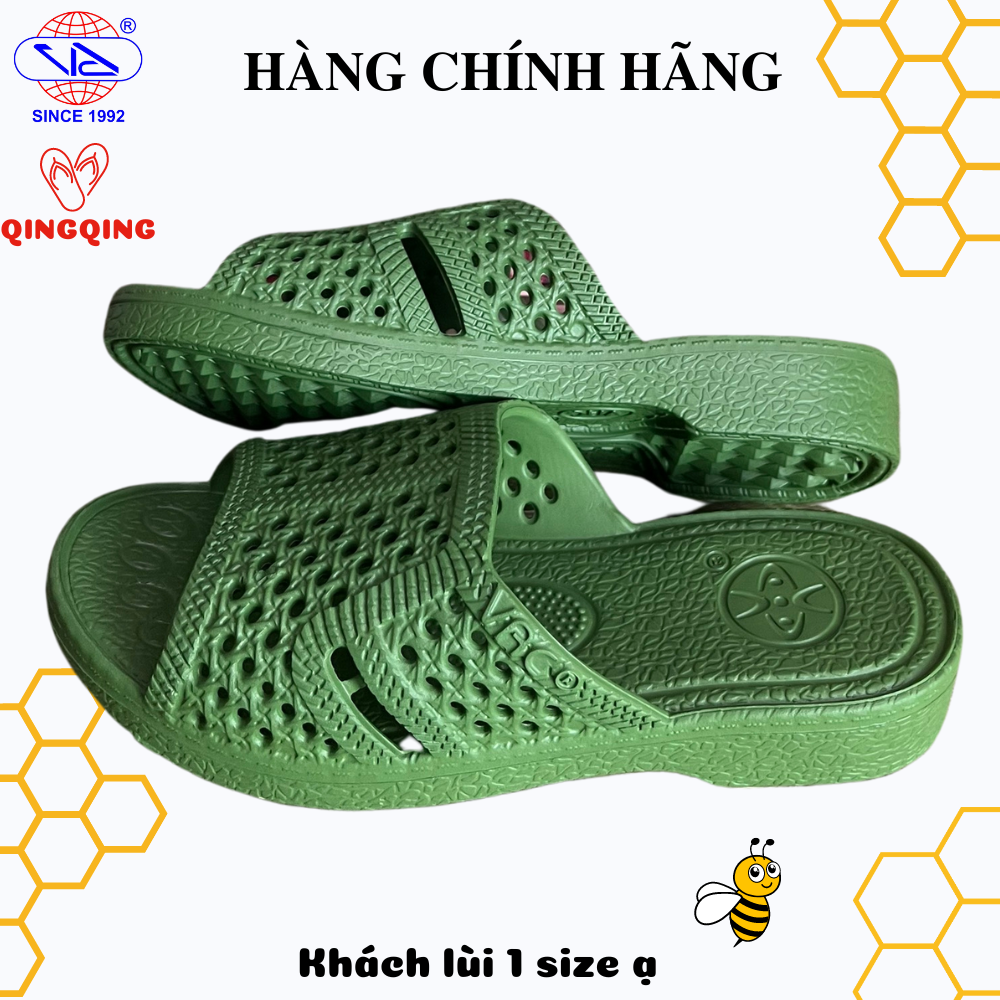 Dép tổ ong VAC XANH RÊU  nhựa EVA siêu nhẹ,êm chân,đủ size -Hàng chính hãng