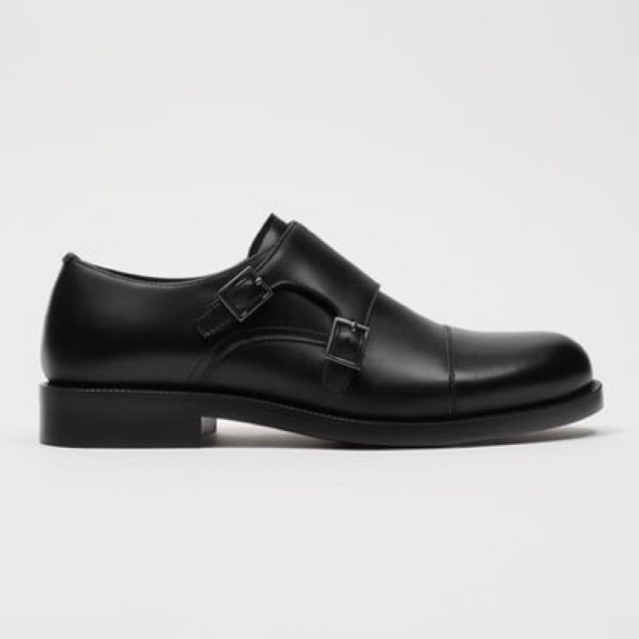 Giày da nam màu đen Zara authentic MONK size 39
