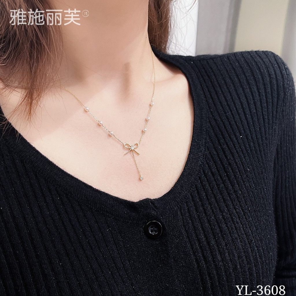 Dây Chuyền Nơ Đính Hạt Dễ Thương Chơ Nữ A09