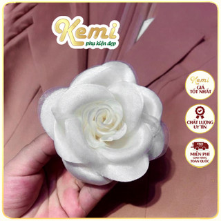 Ghin cài áo hoa hồng kt 8cm có đế