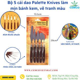 Bộ 5 cái dao Palette Knives làm mịn bánh kem