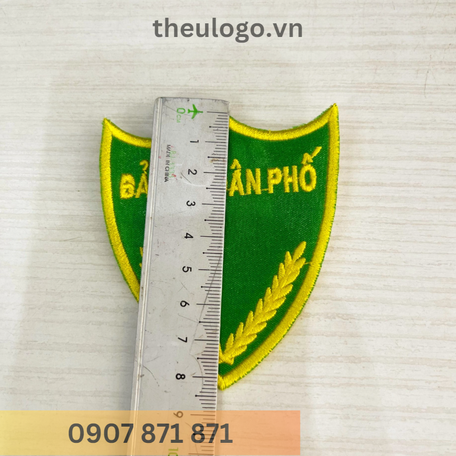 Logo Bảo Vệ Dân Phố Màu Xanh Lá Thêu Sẵn