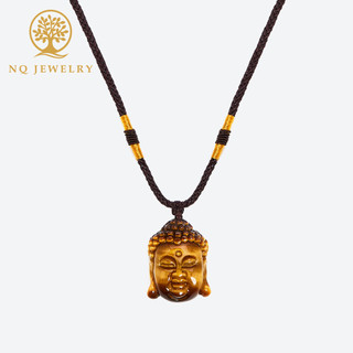 Dây chuyền mặt phật đá mắt hổ vàng nâu - NQ Jewelry