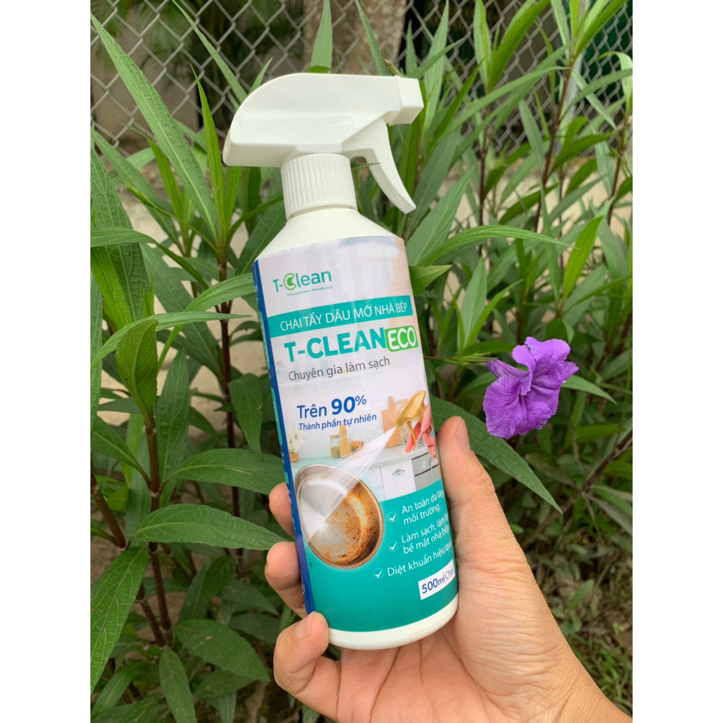 Xịt lau bếp T-Clean (TClean) 99% thành phần tự nhiên tẩy dầu mỡ và các vết bẩn trong bếp (Chai 500ml)