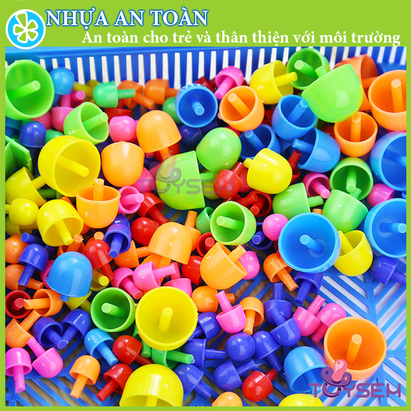 Đồ chơi lắp ghép hạt nấm đinh với 296 chi tiết giúp tay mắt linh hoạt và sáng tạo trí não cho trẻ - Quà tặng sinh nhật
