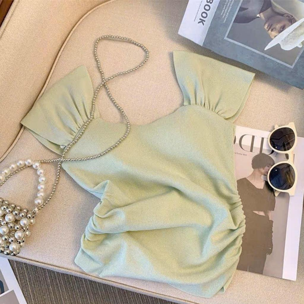 Áo thun cotton , áo phông nữ , áo thun tay ngắn cổ vuông ôm dáng gợi cảm mặc hè siêu xinh