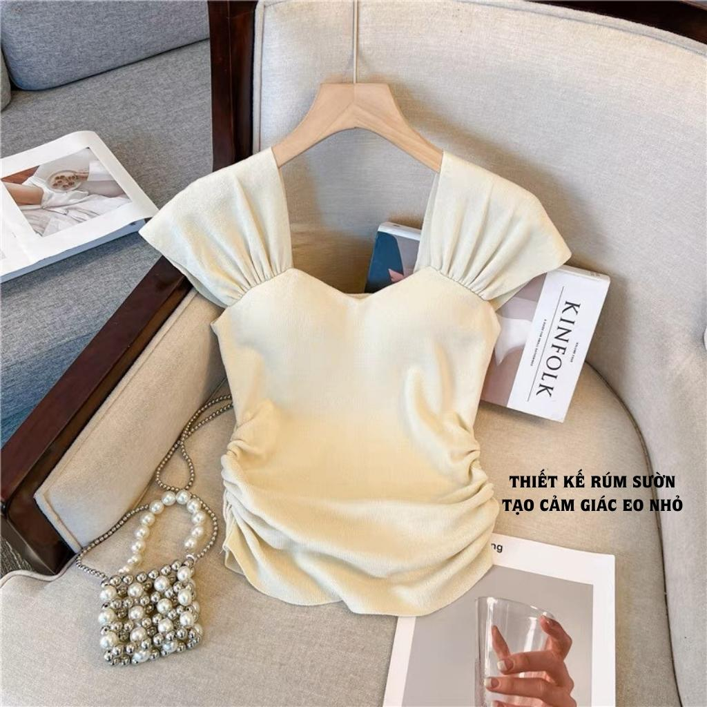 Áo thun cotton , áo phông nữ , áo thun tay ngắn cổ vuông ôm dáng gợi cảm mặc hè siêu xinh