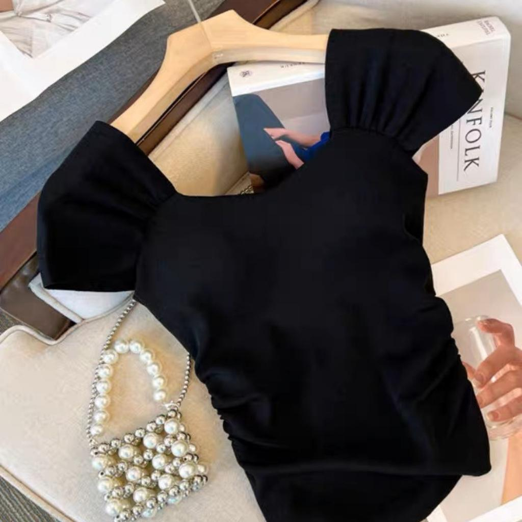 Áo thun cotton , áo phông nữ , áo thun tay ngắn cổ vuông ôm dáng gợi cảm mặc hè siêu xinh