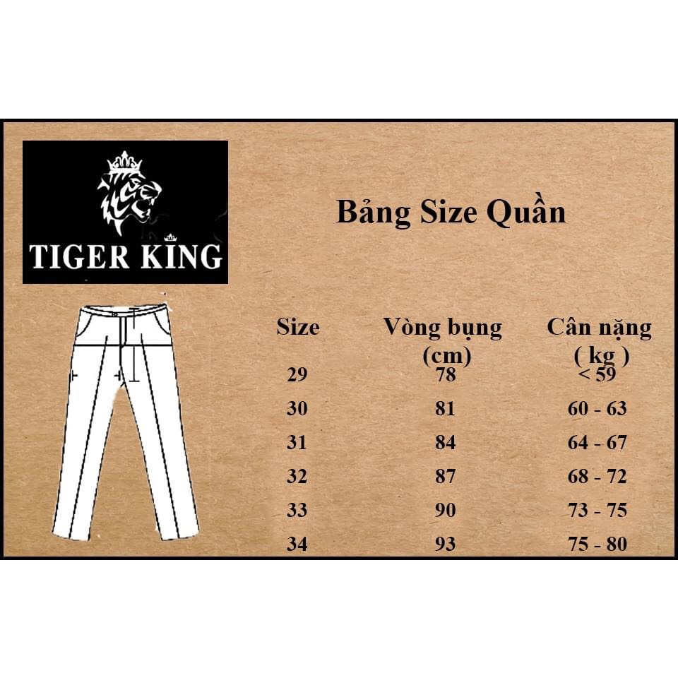 (Tag 1850k) Quần khaki Tiger king QK020 màu da bò, size Xl dáng Slimfit, vải dày, đứng quần