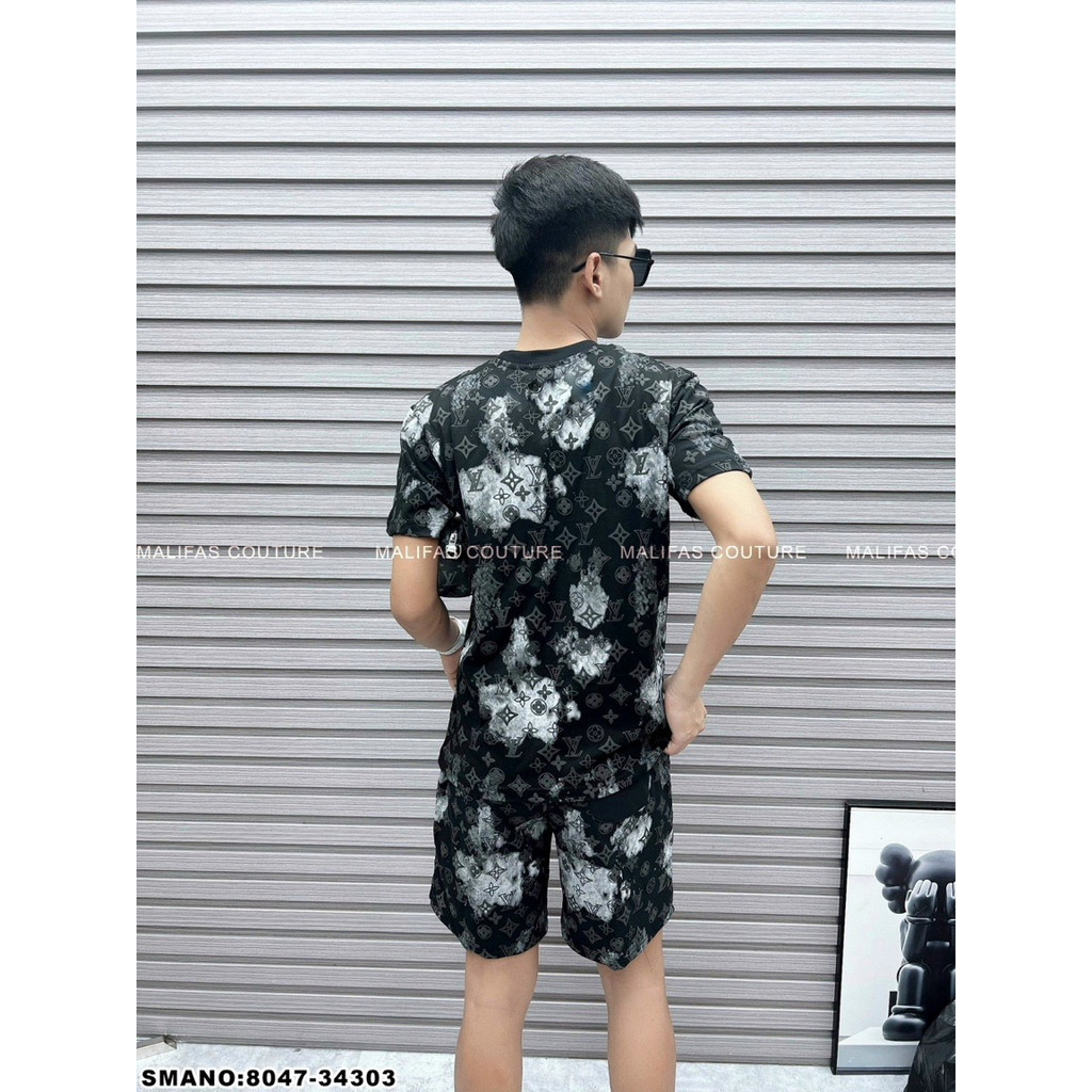 [Hàng đẹp] Bộ Quần Áo Nam Mùa Hè Vân Lv Nhung Mềm Mịn Thoáng Mát Thời Trang Hè Cho Nam | BigBuy360 - bigbuy360.vn