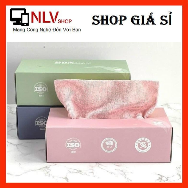 Hộp 20 chiếc khăn lau vải đa năng, chất liệu mềm mại siêu thấm hút, lau sạch bụi bẩn, vết dầu mỡ, có thể tái sử dụng