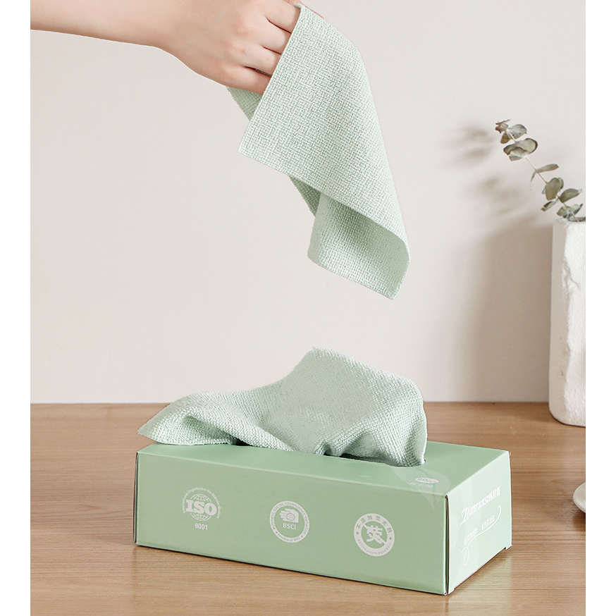 Hộp 20 chiếc khăn lau vải đa năng, chất liệu mềm mại siêu thấm hút, lau sạch bụi bẩn, vết dầu mỡ, có thể tái sử dụng