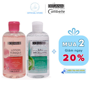 Bộ sản phẩm Nước tẩy trang giàu Vitamin B5 và Nước hoa hồng dành cho da nhạy cảm Dollania - 891455, 891462