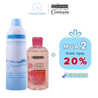Bộ xịt khoáng và nước hoa hồng Dollania giúp dưỡng ẩm và se khít lỗ chân lông 400ml + 250ml - 891110, 891462