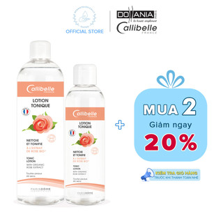 Bộ nước hoa hồng dưỡng ẩm da giúp se khít lỗ chân lông Callibelle 500ml-250ml