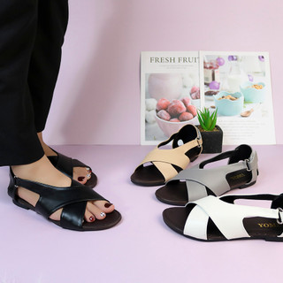 (FREESHIP) Giày sandal bệt quai chéo X bít gót thời trang nữ đi học, công sở, đi dạo, đi chơi thường ngày