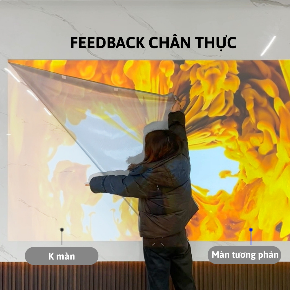 Màn Hình Máy Chiếu Tương Phản Cao Beemi Tăng Độ Nét Sáng Cho Hình Ảnh Treo Tường Có Thể Gấp Gọn B204