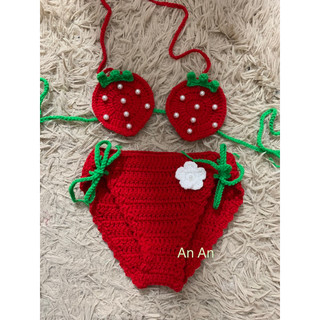 Bikini đi biển cho bé Handmade❤️ ( mẫu hoa quả)[không kèm phụ kiện]