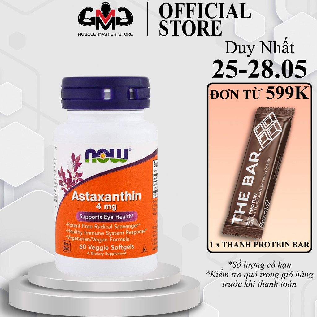 Thực Phẩm Bổ Sung Now Astaxanthin 4mg 60 Viên