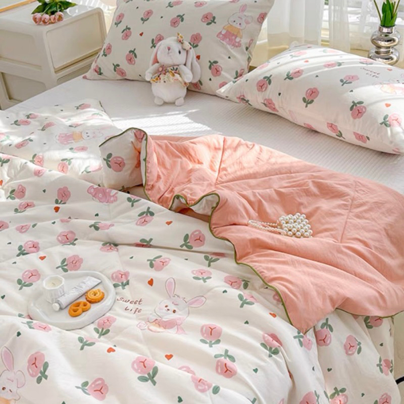 Chăn hè cotton Đũi Xơ Đậu Nành phong cách Hàn Quốc cao cấp - CH171